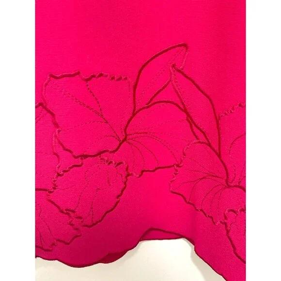 Carolina Herrera $2690 Embroidered Scalloped Large Begonia Dress NEW - Picture 4 of 9